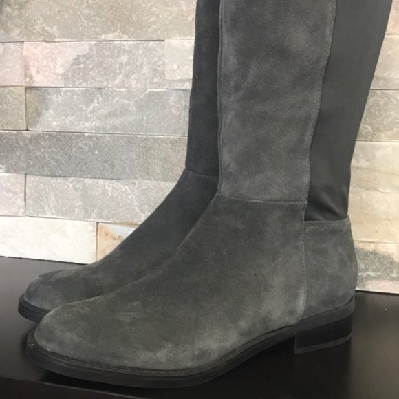 Blondo Ellie Waterproof Grey Suede Knee High Riding Boot - Picture 3 of 12